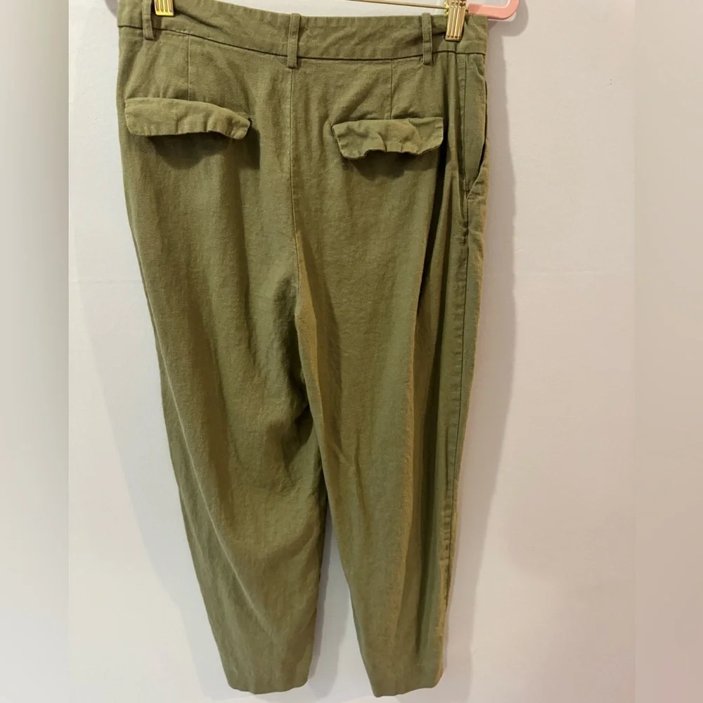 Zara Women Chinos Linen Cropped Pants S - Picture 3 of 8